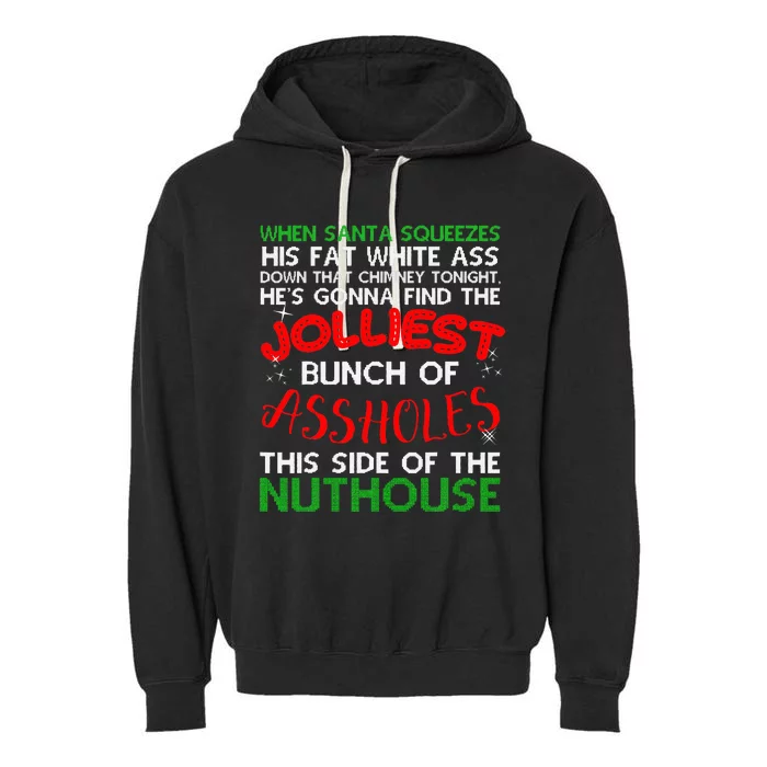 Christmas Vacation Jolliest Bunch Ugly Christmas Xmas Gifts Garment-Dyed Fleece Hoodie