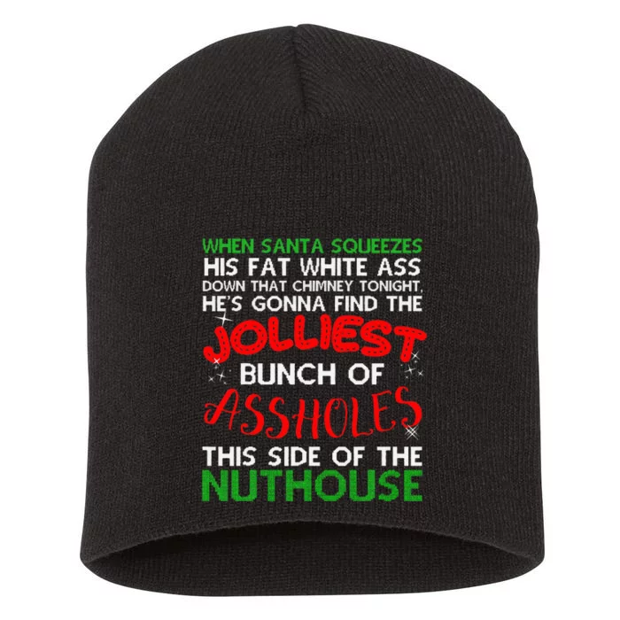 Christmas Vacation Jolliest Bunch Ugly Christmas Xmas Gifts Short Acrylic Beanie