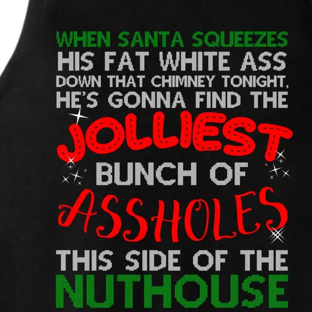 Christmas Vacation Jolliest Bunch Ugly Christmas Xmas Gift Ladies Tri-Blend Wicking Tank