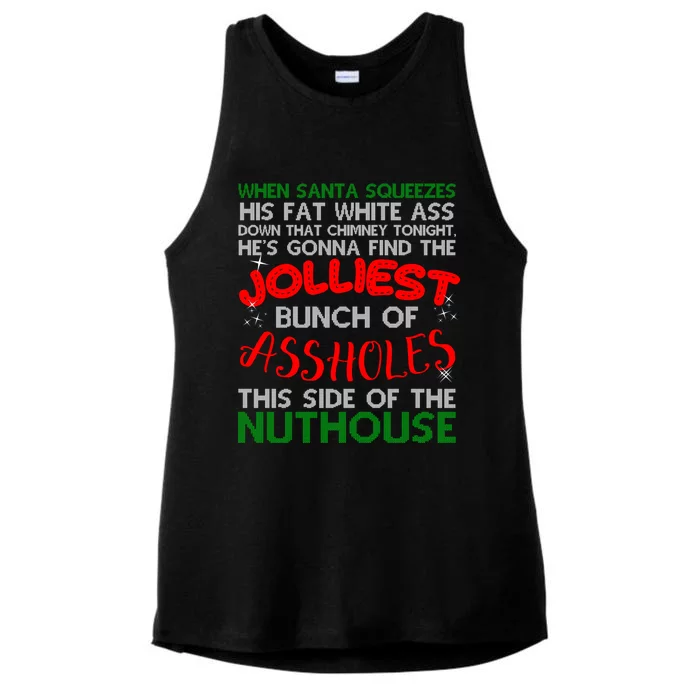 Christmas Vacation Jolliest Bunch Ugly Christmas Xmas Gift Ladies Tri-Blend Wicking Tank