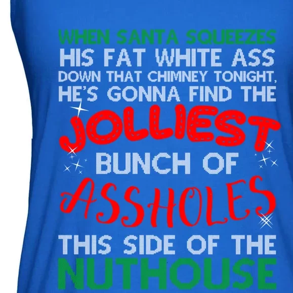 Christmas Vacation Jolliest Bunch Ugly Christmas Xmas Gift Ladies Essential Flowy Tank