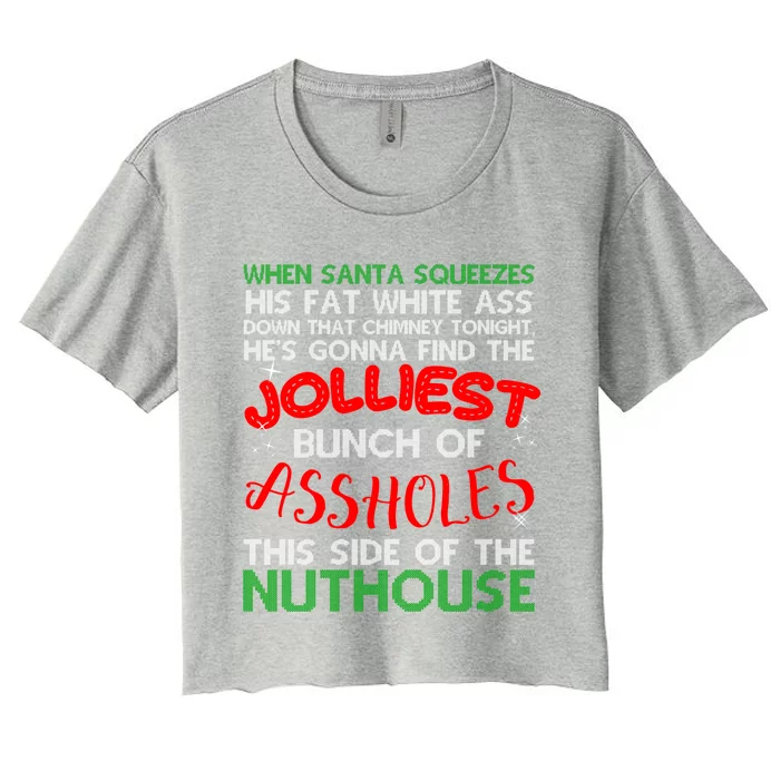 Christmas Vacation Jolliest Bunch Ugly Christmas Xmas Gift Women's Crop Top Tee