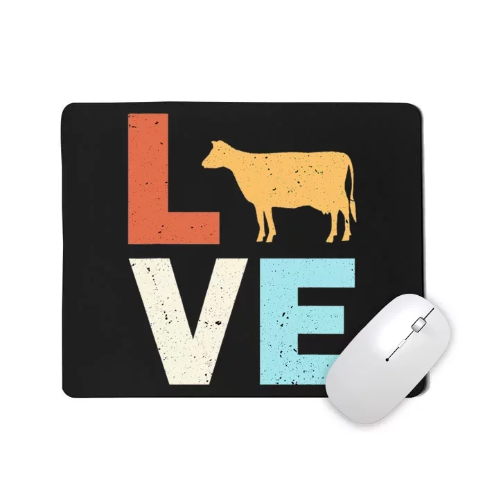 Calf Vintage Love Cow Wagyu Cattle Lover Barn Owner Farmer Mousepad