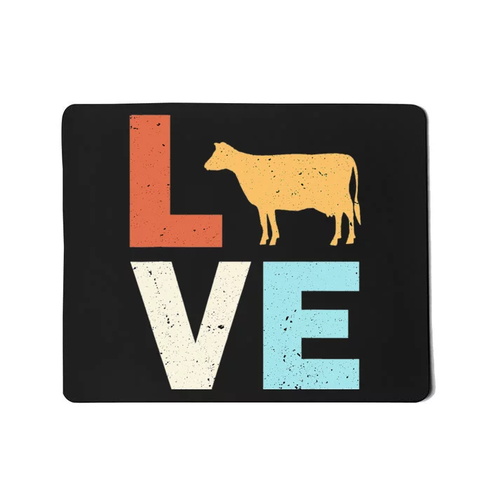 Calf Vintage Love Cow Wagyu Cattle Lover Barn Owner Farmer Mousepad