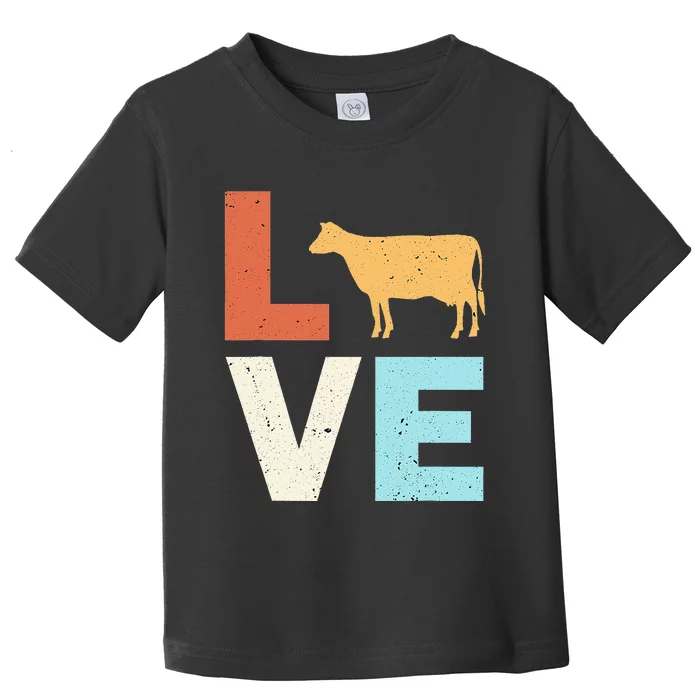 Calf Vintage Love Cow Wagyu Cattle Lover Barn Owner Farmer Toddler T-Shirt