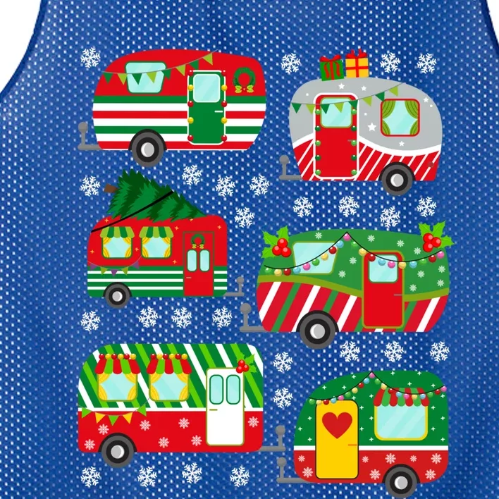 Christmas Van Life Snowflakes Camper Van Xmas Gift Mesh Reversible Basketball Jersey Tank