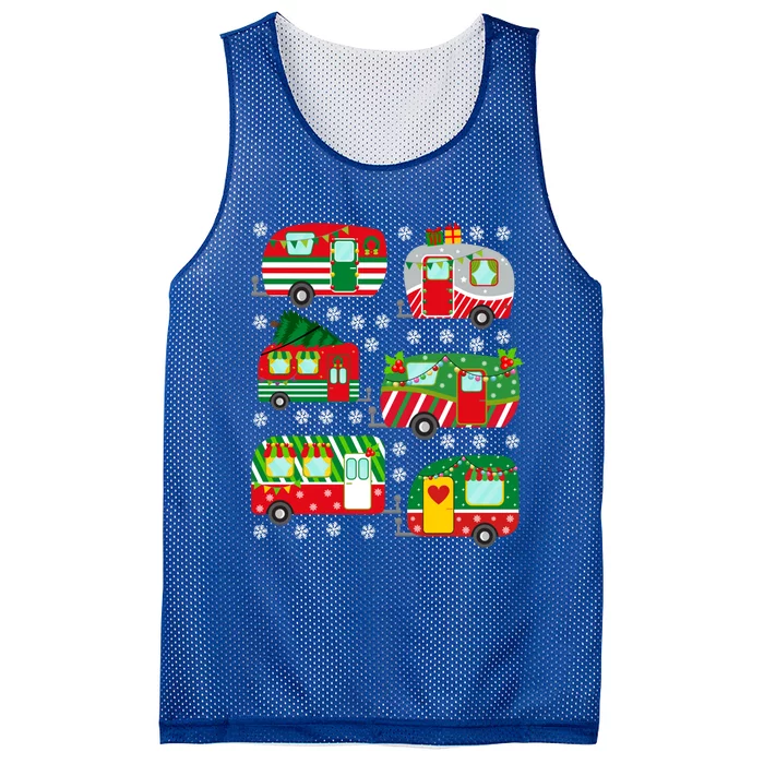 Christmas Van Life Snowflakes Camper Van Xmas Gift Mesh Reversible Basketball Jersey Tank