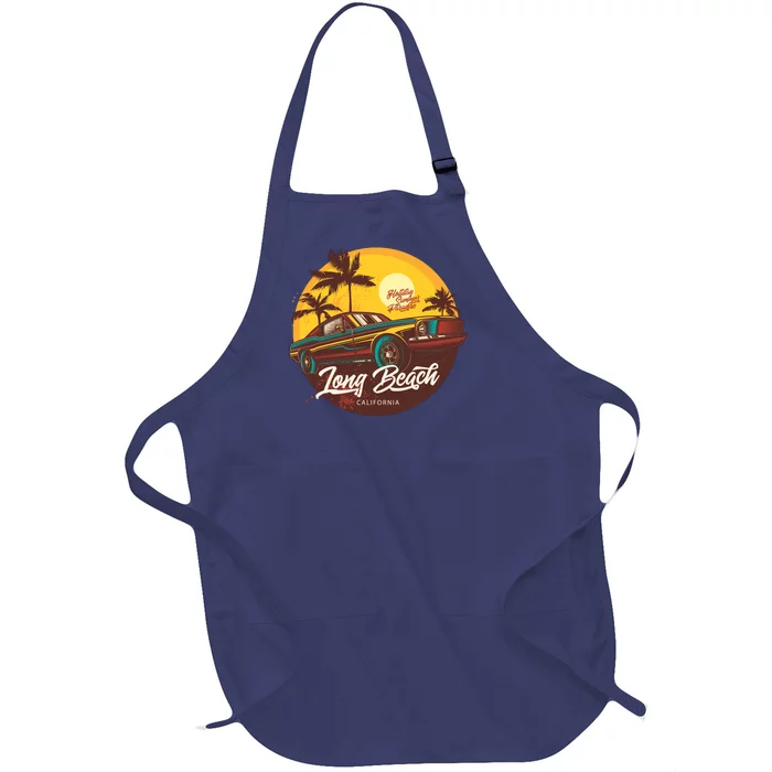 California Vibe Long Beach California Full-Length Apron With Pocket