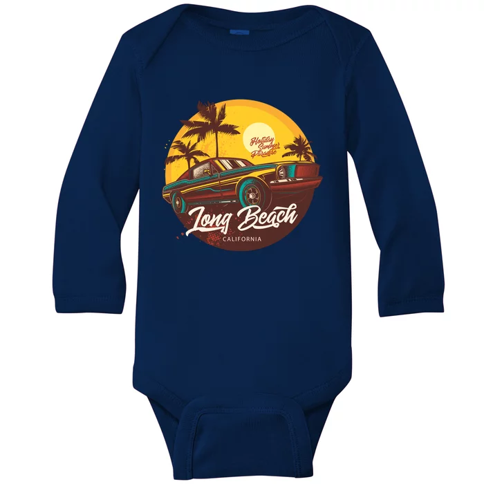 California Vibe Long Beach California Baby Long Sleeve Bodysuit