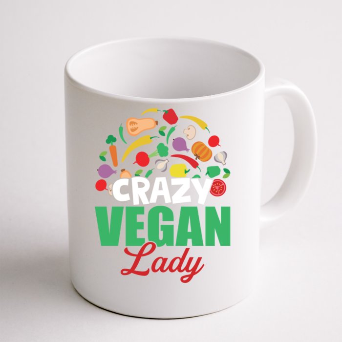 Crazy Vegan Lady Veggie Funny Veganism Cute Gift Front & Back Coffee Mug