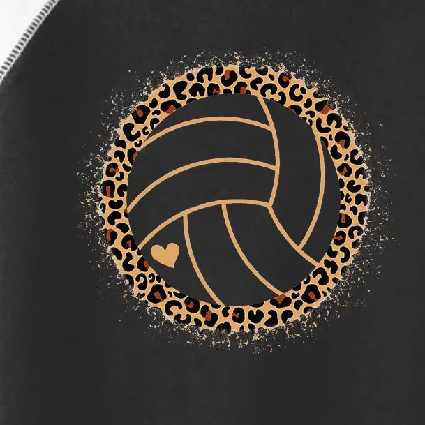 Cute Volleyball Leopard Print Volleyball Lover Toddler Fine Jersey T-Shirt