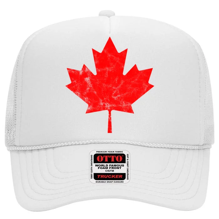 Canada Vintage Leaf High Crown Mesh Trucker Hat