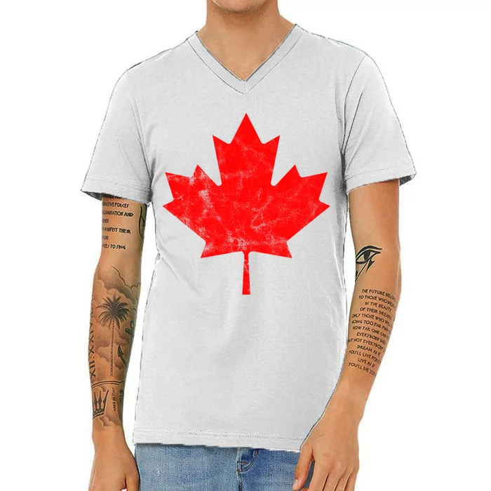 Canada Vintage Leaf V-Neck T-Shirt