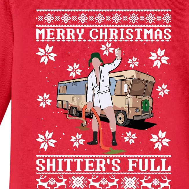 Christmas Vacation Merry Christmas Shitters Full Christmas Ugly Baby Long Sleeve Bodysuit