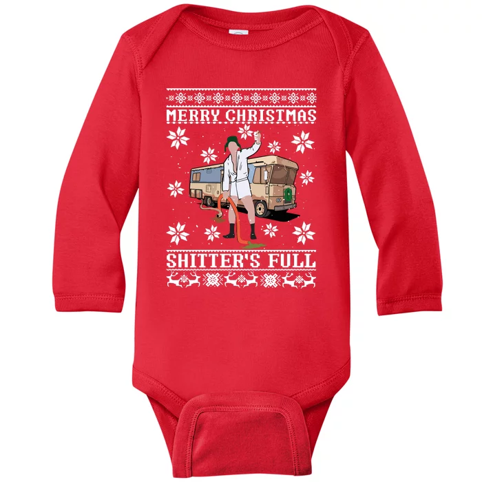 Christmas Vacation Merry Christmas Shitters Full Christmas Ugly Baby Long Sleeve Bodysuit