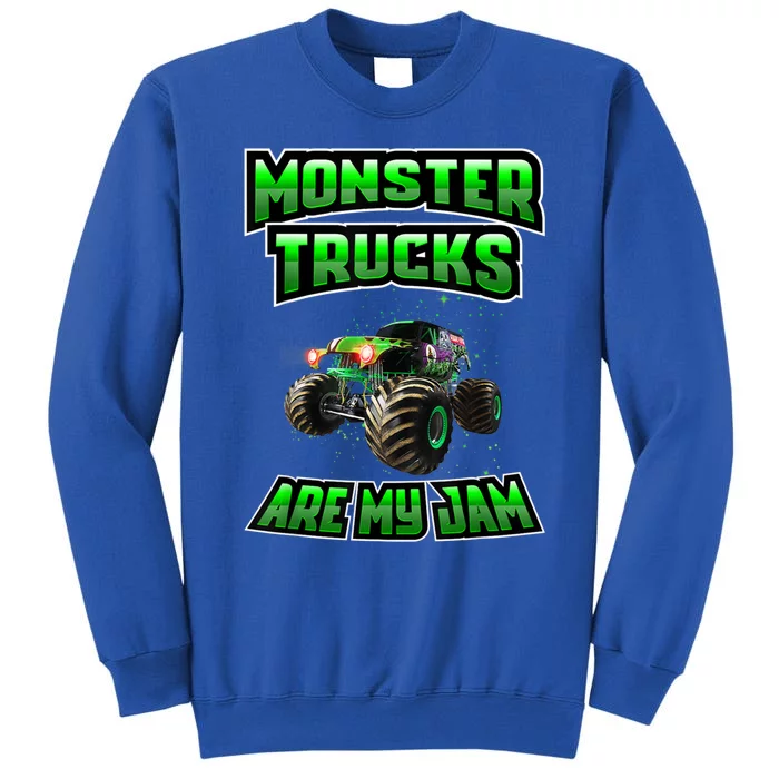 Cool Vintage Monster Truck Are My Jam Retro Sunset Cute Gift Tall Sweatshirt