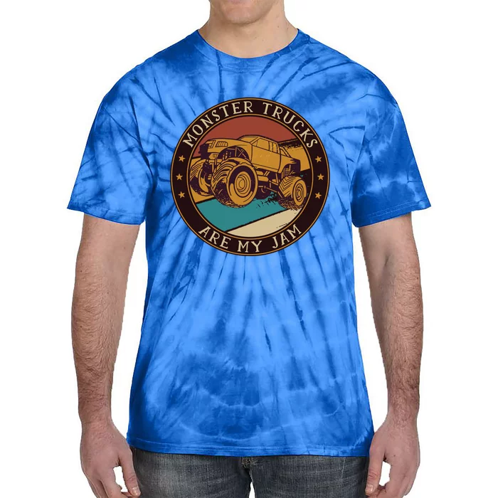 Cool Vintage Monster Trucks Are My Jam Retro Funny Gift Tie-Dye T-Shirt