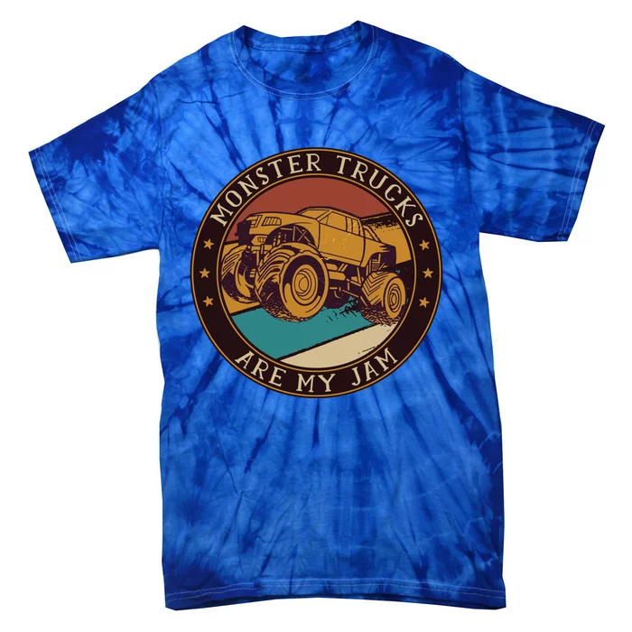 Cool Vintage Monster Trucks Are My Jam Retro Funny Gift Tie-Dye T-Shirt