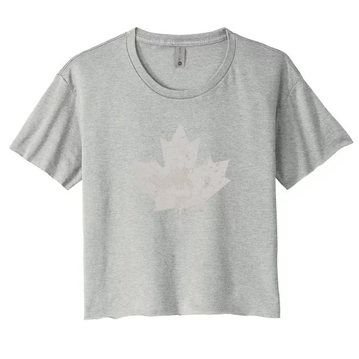 Canadian Vintage Maple Leaf Canada National Pride Flag Symbol Women's Crop Top Tee