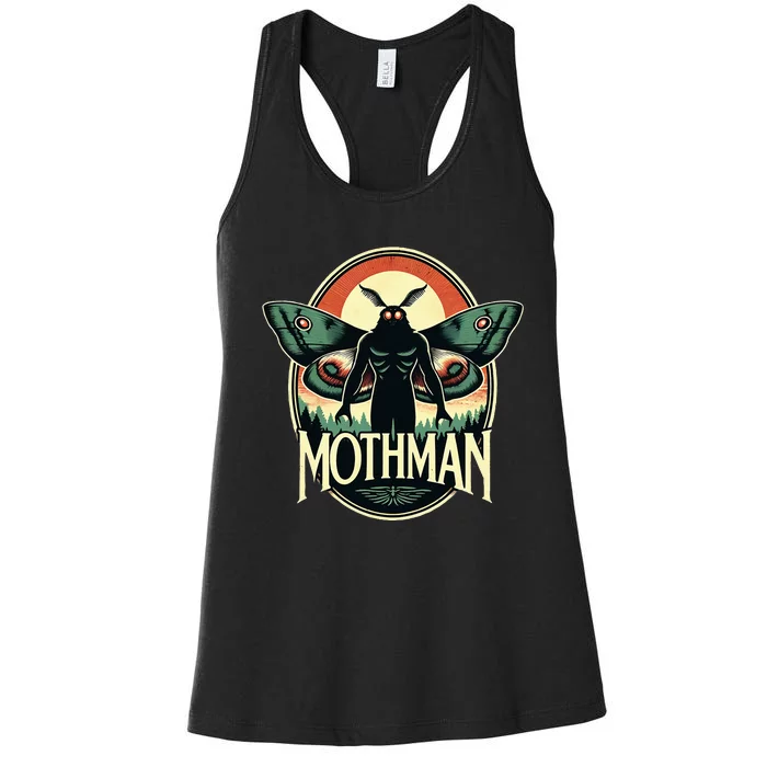 Cryptid Vintage Mothman Folklore Women's Racerback Tank