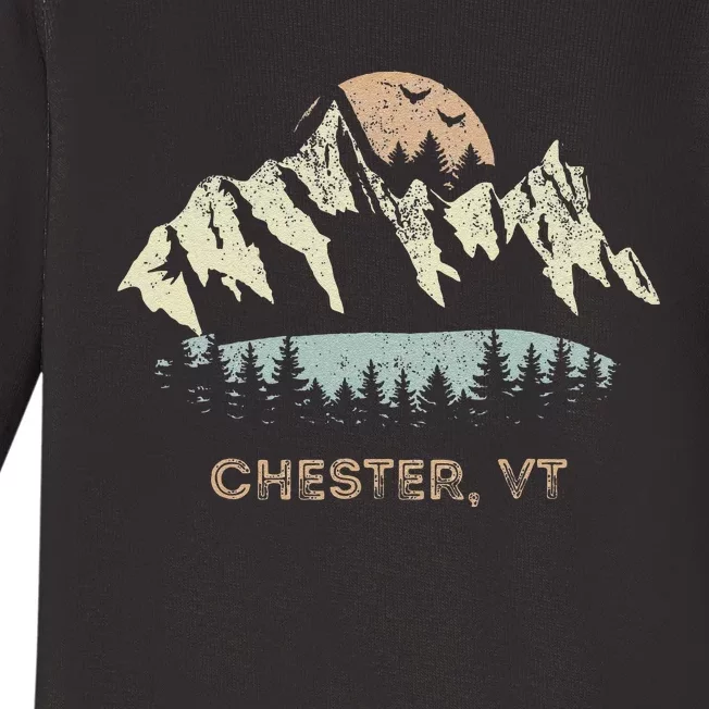 Chester Vermont Mountain Sunset Sunrise Vt Baby Long Sleeve Bodysuit