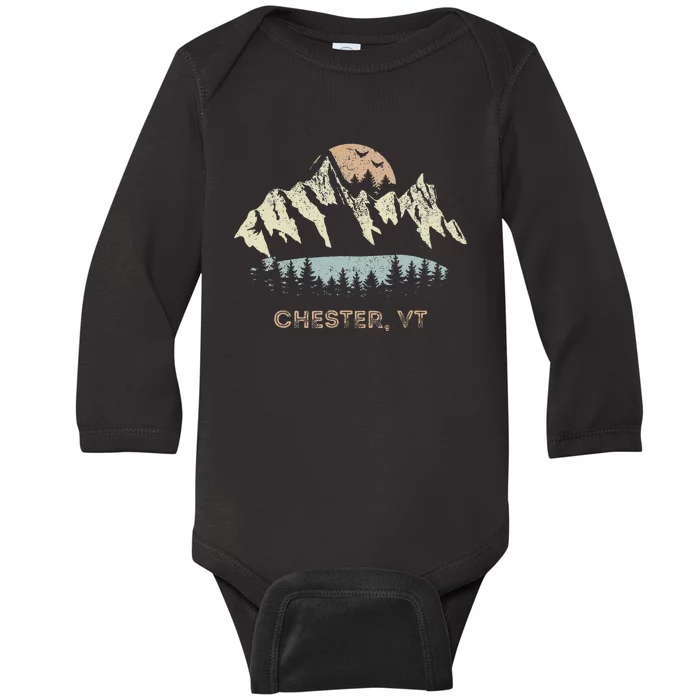 Chester Vermont Mountain Sunset Sunrise Vt Baby Long Sleeve Bodysuit