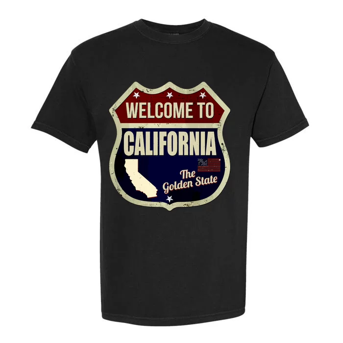 California Vintage Metal Road Sign Logo Garment-Dyed Heavyweight T-Shirt