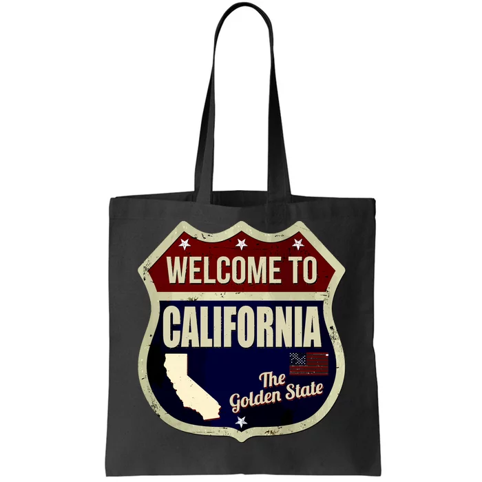 California Vintage Metal Road Sign Logo Tote Bag