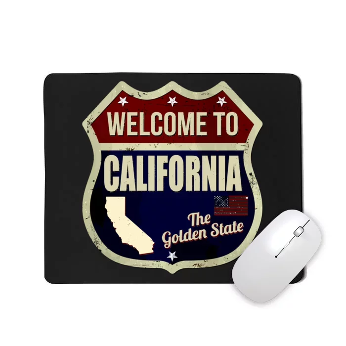 California Vintage Metal Road Sign Logo Mousepad