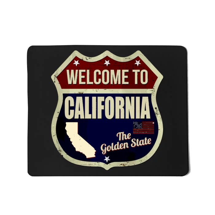 California Vintage Metal Road Sign Logo Mousepad