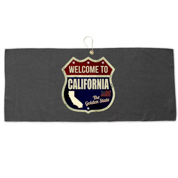 California Vintage Metal Road Sign Logo Large Microfiber Waffle Golf Towel