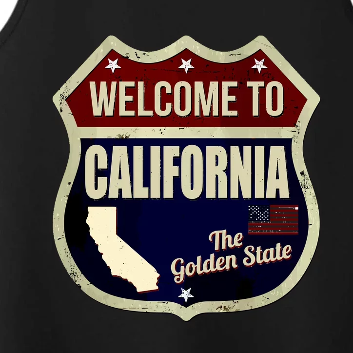 California Vintage Metal Road Sign Logo Performance Tank