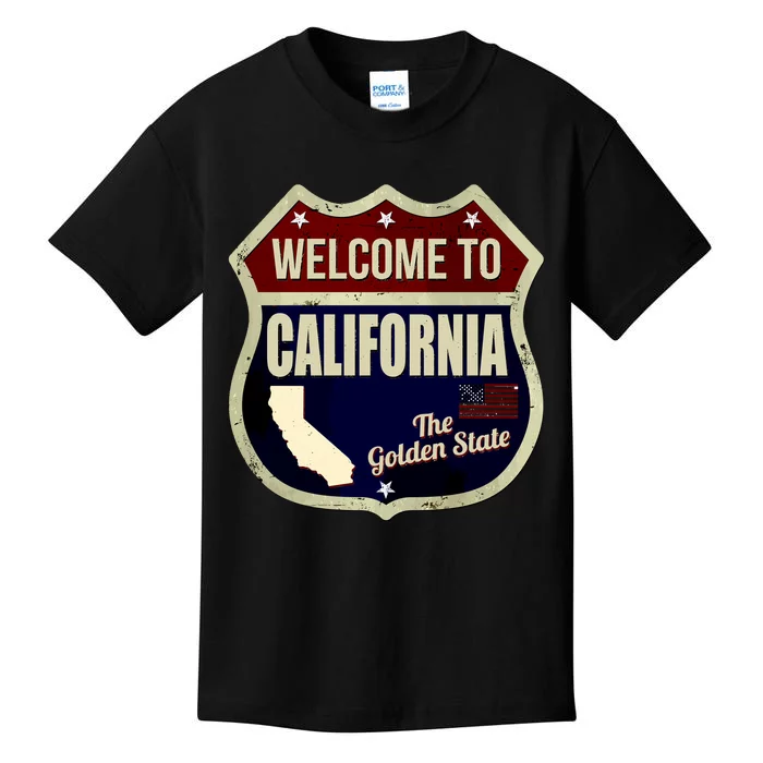 California Vintage Metal Road Sign Logo Kids T-Shirt