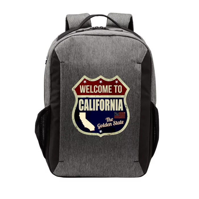 California Vintage Metal Road Sign Logo Vector Backpack