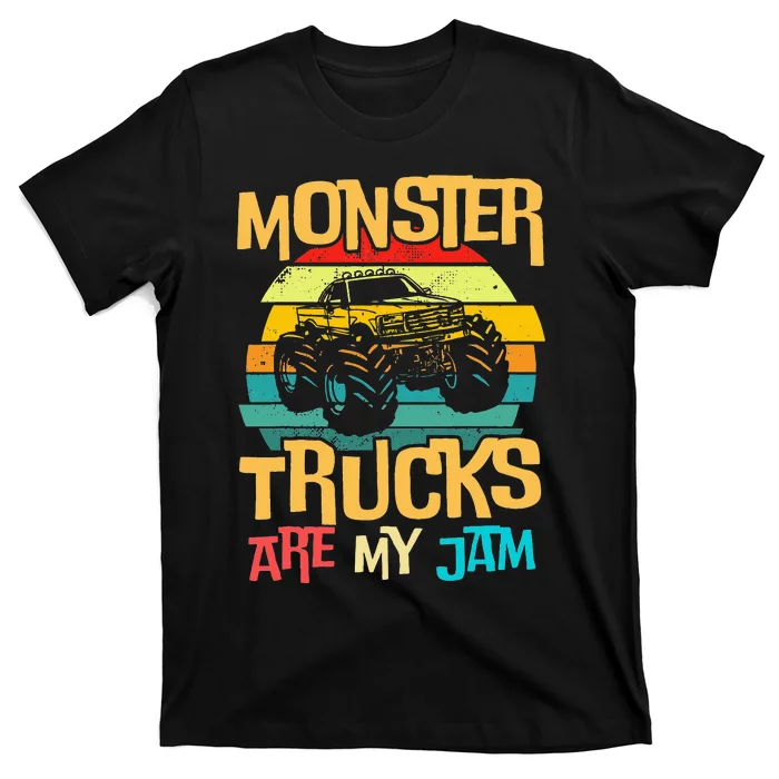 Cool Vintage Monster Truck Are My Jam Retro Sunset T-Shirt