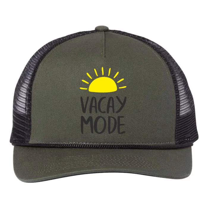 Cute Vacay Mode Summer Saying Vibe Funny Gift Summer Gift Retro Rope Trucker Hat Cap