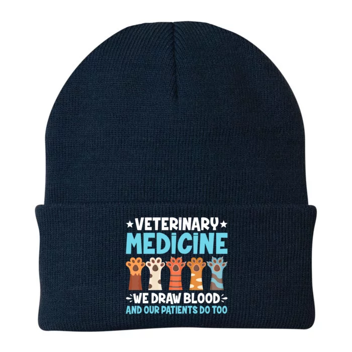 Cute Veterinary Medicine We Draw Blood Our Patients Do Too Gift Knit Cap Winter Beanie