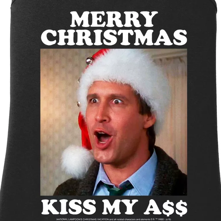 Christmas Vacation Merry Christmas Kiss My A$$ Ladies Essential Tank