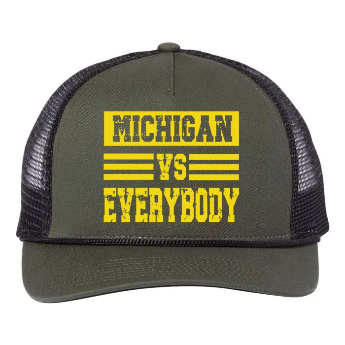 Cool Vintage Michigan Vs Every Body College Football Retro Rope Trucker Hat Cap