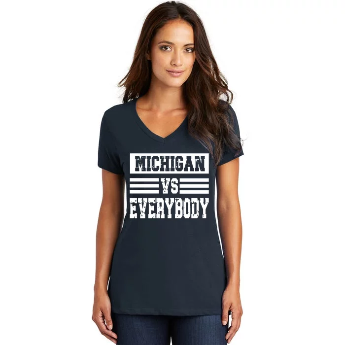 Cool Vintage Michigan Vs Every Body College Football Women's V-Neck T-Shirt