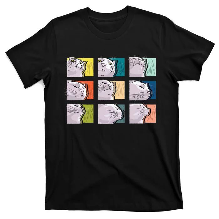 Cat Vibing Meme CatJAM Cat Vibing To Music (Color) T-Shirt