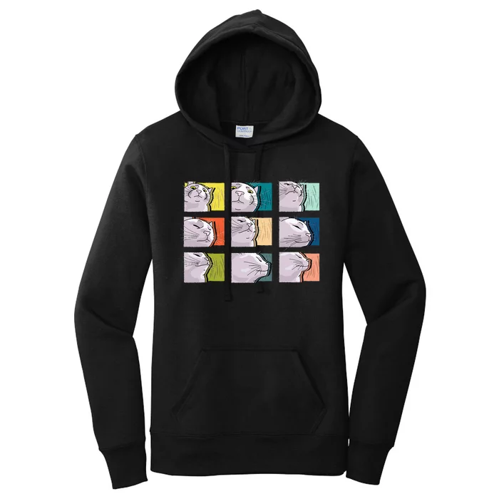 Cat Vibing Meme CatJAM Cat Vibing To Music (Color) Women's Pullover Hoodie