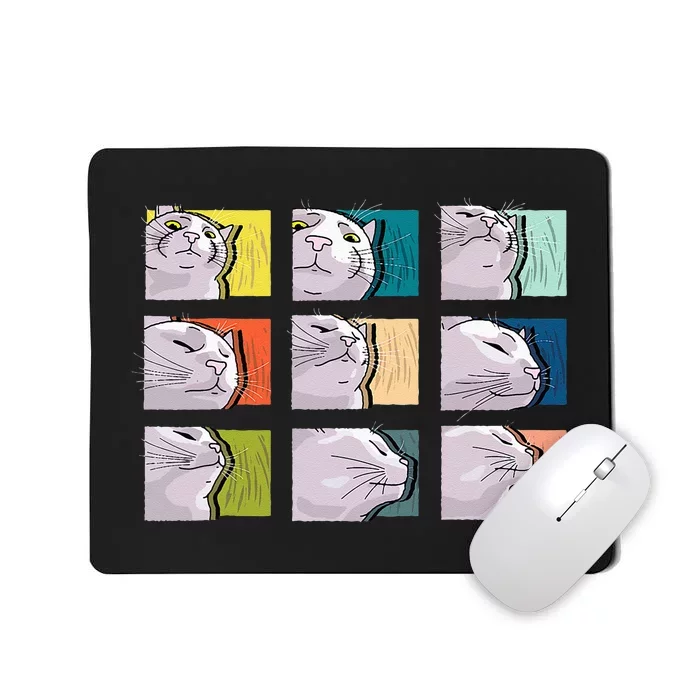 Cat Vibing Meme CatJAM Cat Vibing To Music (Color) Mousepad