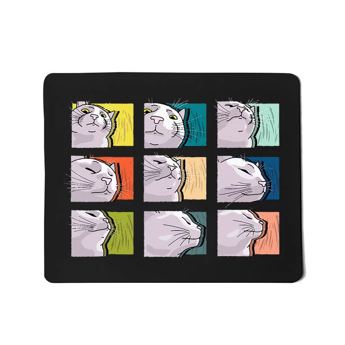 Cat Vibing Meme CatJAM Cat Vibing To Music (Color) Mousepad