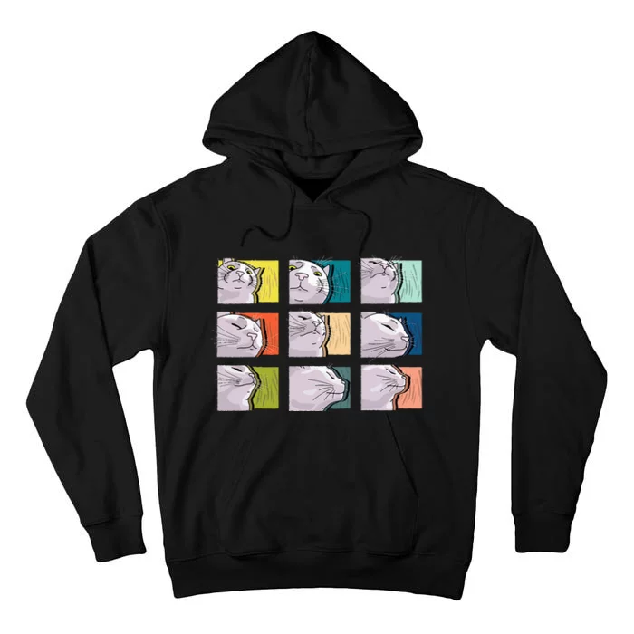 Cat Vibing Meme CatJAM Cat Vibing To Music (Color) Tall Hoodie