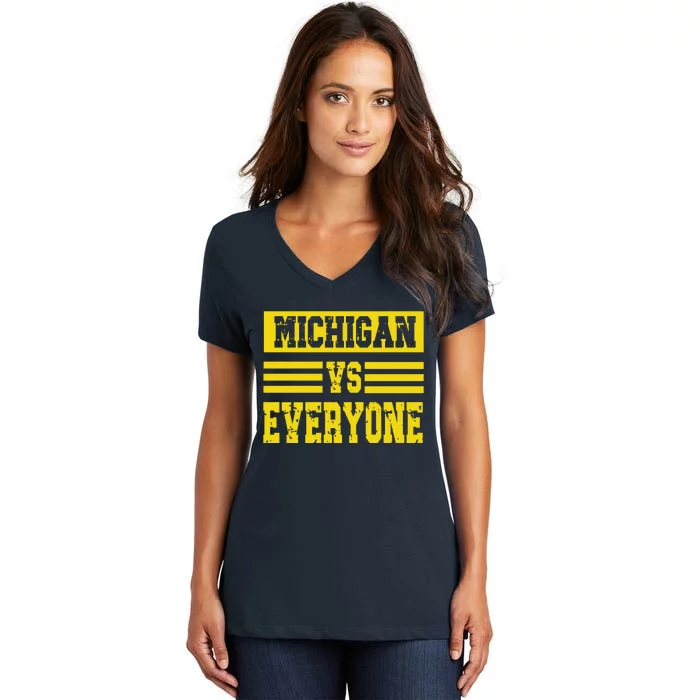 Cool Vintage Michigan Vs Every One College Football Women's V-Neck T-Shirt