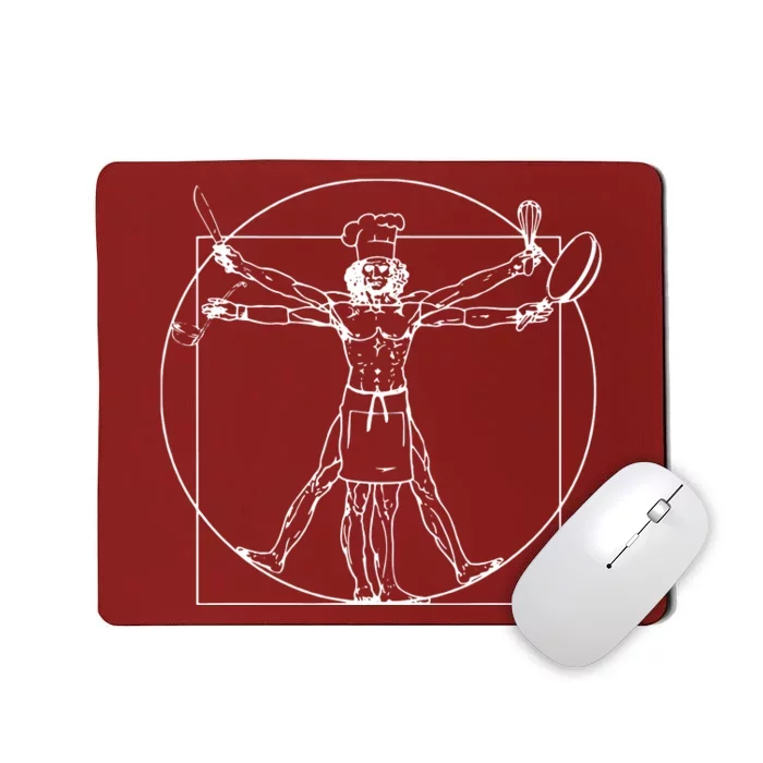 Chef Vitruvian Man Da Vinci Funny Cooking Gift Mousepad