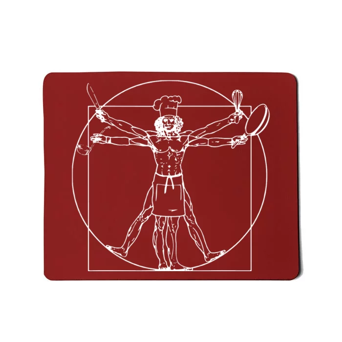 Chef Vitruvian Man Da Vinci Funny Cooking Gift Mousepad