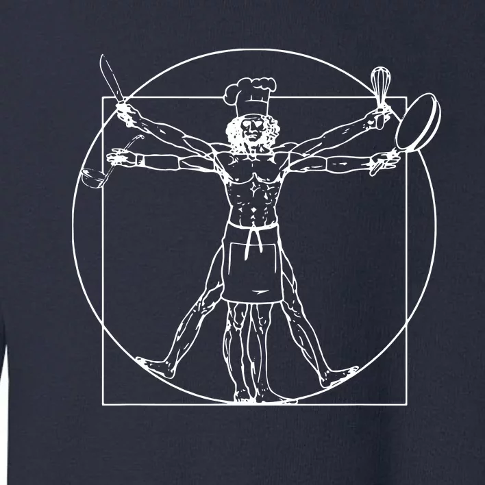 Chef Vitruvian Man Da Vinci Funny Cooking Gift Toddler Sweatshirt