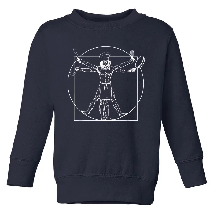 Chef Vitruvian Man Da Vinci Funny Cooking Gift Toddler Sweatshirt